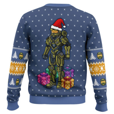 Hooktab Wake Me When You Need Presents Halo Ugly Christmas Sweater