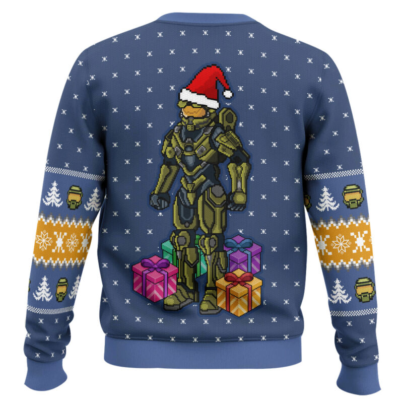 Hooktab Wake Me When You Need Presents Halo Ugly Christmas Sweater Hooktab Wake Me When You Need Presents Halo Ugly Christmas Sweater