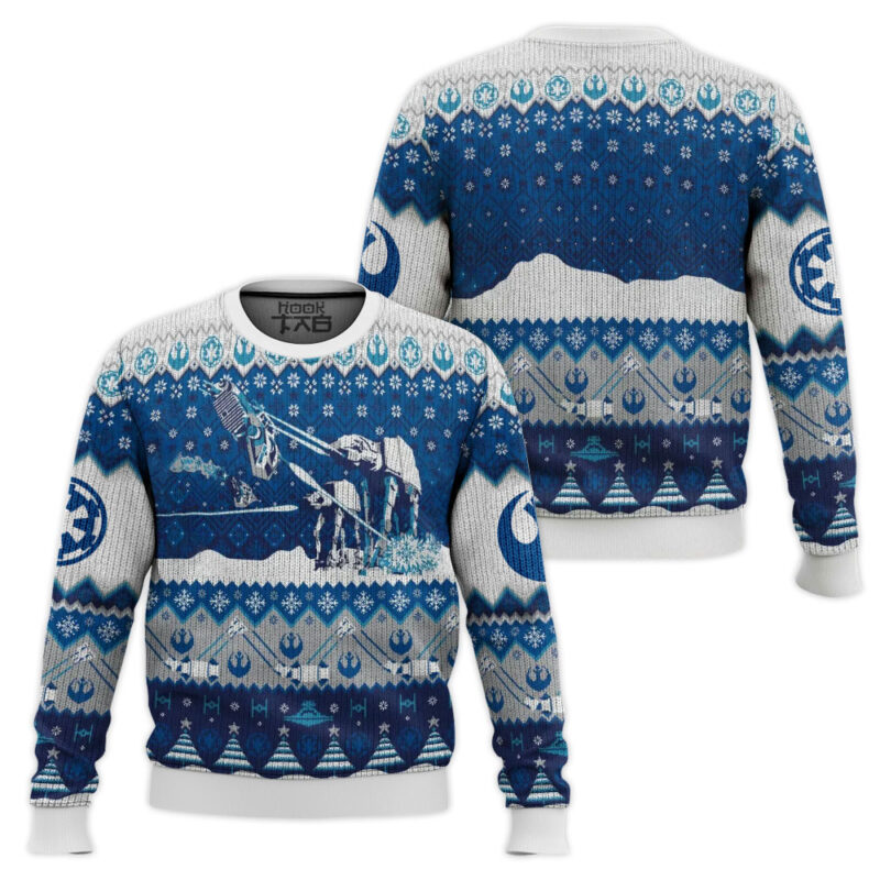 Hooktab Walking In An AT-AT Hoth Star Wars Ugly Christmas Sweater Hooktab Walking In An AT-AT Hoth Star Wars Ugly Christmas Sweater