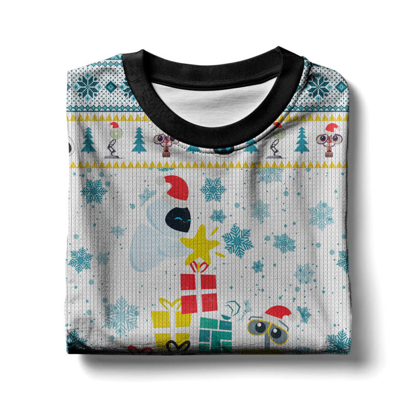 Hooktab Wall-E Gift Containment In Process Ugly Christmas Sweater Hooktab Wall-E Gift Containment In Process Ugly Christmas Sweater