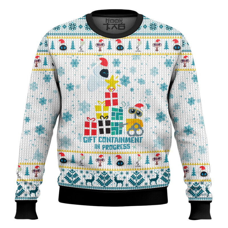 Hooktab Wall-E Gift Containment In Process Ugly Christmas Sweater