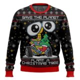Hooktab Wall-e Save The Planet Plant A Christmas Tree Ugly Christmas Sweater