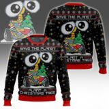 Hooktab Wall-e Save The Planet Plant A Christmas Tree Ugly Christmas Sweater