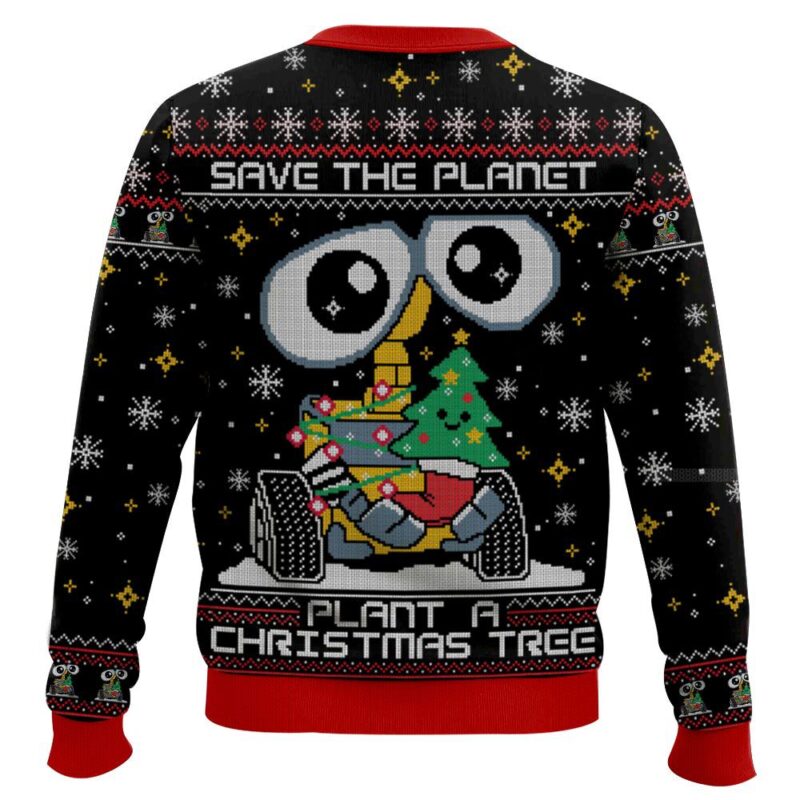 Hooktab Wall-e Save The Planet Plant A Christmas Tree Ugly Christmas Sweater Hooktab Wall-e Save The Planet Plant A Christmas Tree Ugly Christmas Sweater