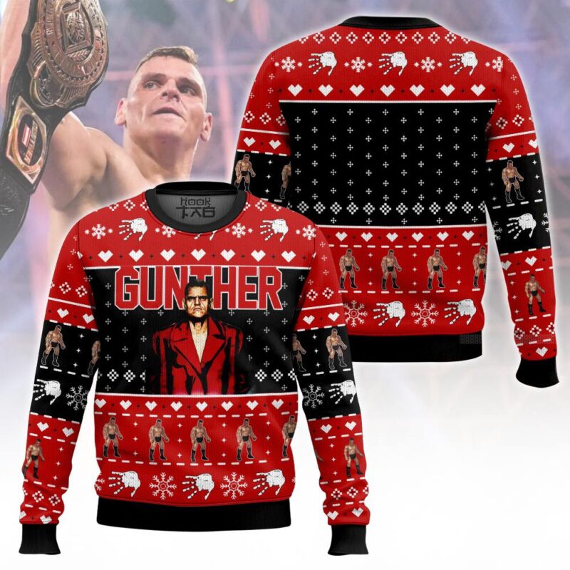 Hooktab Walter Hahn Gunther WWE Ugly Christmas Sweater Hooktab Walter Hahn Gunther WWE Ugly Christmas Sweater