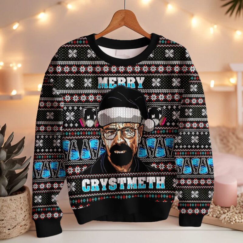 Hooktab Walter White Merry Crystmeth Breaking Bad Ugly Christmas Sweater Hooktab Walter White Merry Crystmeth Breaking Bad Ugly Christmas Sweater