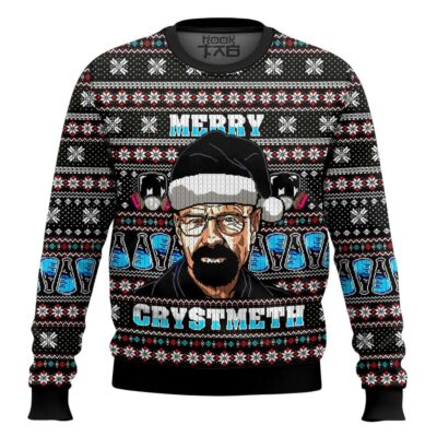 Hooktab Walter White Merry Crystmeth Breaking Bad Ugly Christmas Sweater