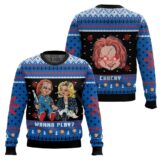 Hooktab Wanna Play Chucky Ugly Christmas Sweater