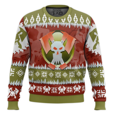 Hooktab Warhammer 40k Blood Axe Orks Ugly Christmas Sweater