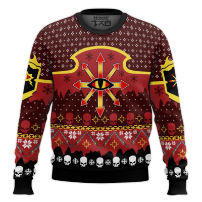 Hooktab Warhammer 40k Chaos Reigns Khorne Ugly Christmas Sweater