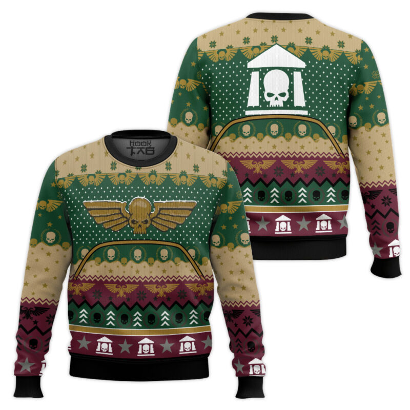 Hooktab Warhammer 40k Command the Holidays Astra Militarum Ugly Christmas Sweater Hooktab Warhammer 40k Command the Holidays Astra Militarum Ugly Christmas Sweater