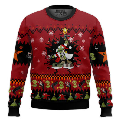 Hooktab Warhammer 40k Dangerous Red Gobbo Ugly Christmas Sweater