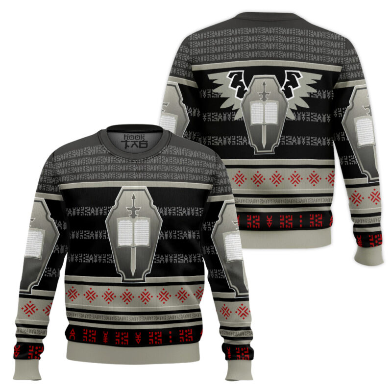 Hooktab Warhammer 40k Grey Knights Ugly Christmas Sweater Hooktab Warhammer 40k Grey Knights Ugly Christmas Sweater