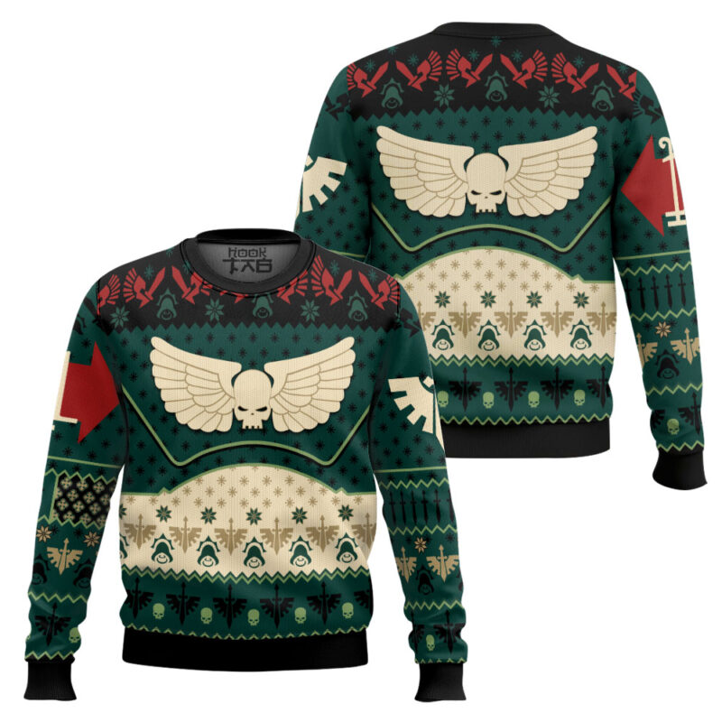 Hooktab Warhammer 40k Grim Tidings Dark Angels Ugly Christmas Sweater Hooktab Warhammer 40k Grim Tidings Dark Angels Ugly Christmas Sweater
