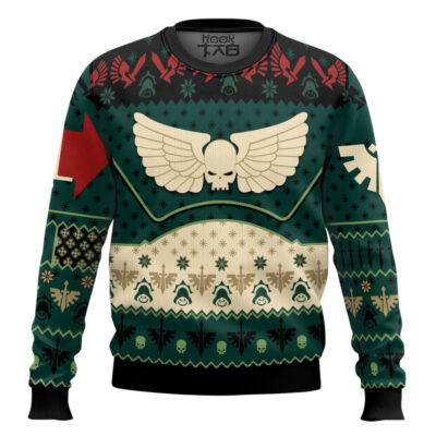 Hooktab Warhammer 40k Grim Tidings Dark Angels Ugly Christmas Sweater