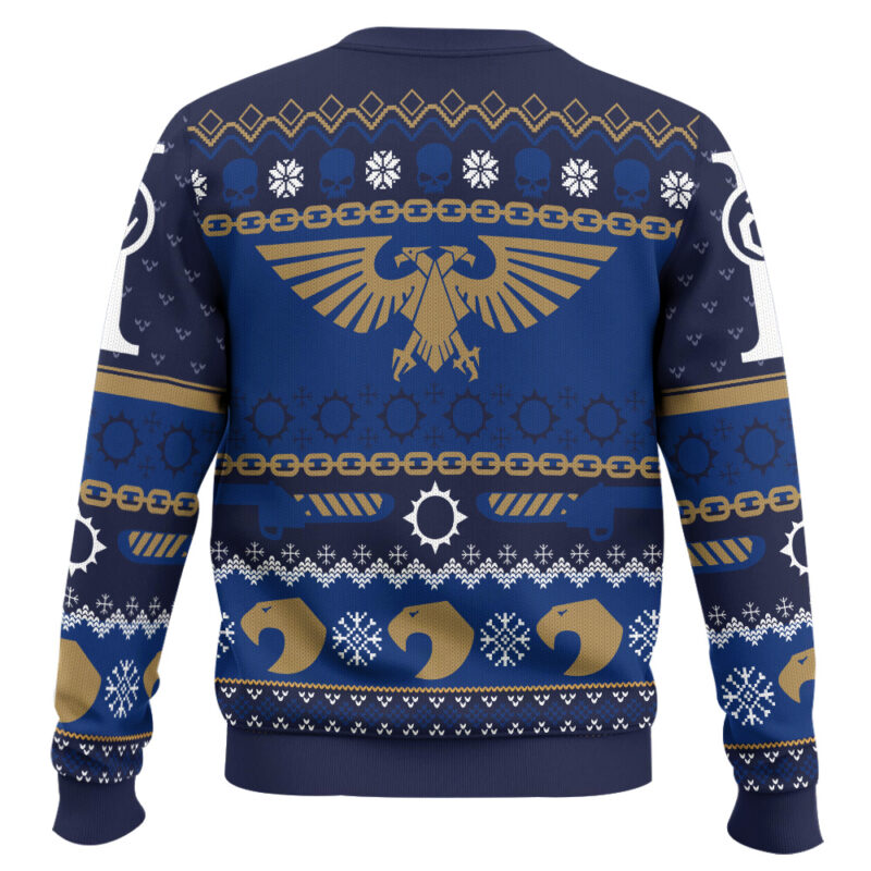 Hooktab Warhammer 40k Icy Imperium Ugly Christmas Sweater Hooktab Warhammer 40k Icy Imperium Ugly Christmas Sweater