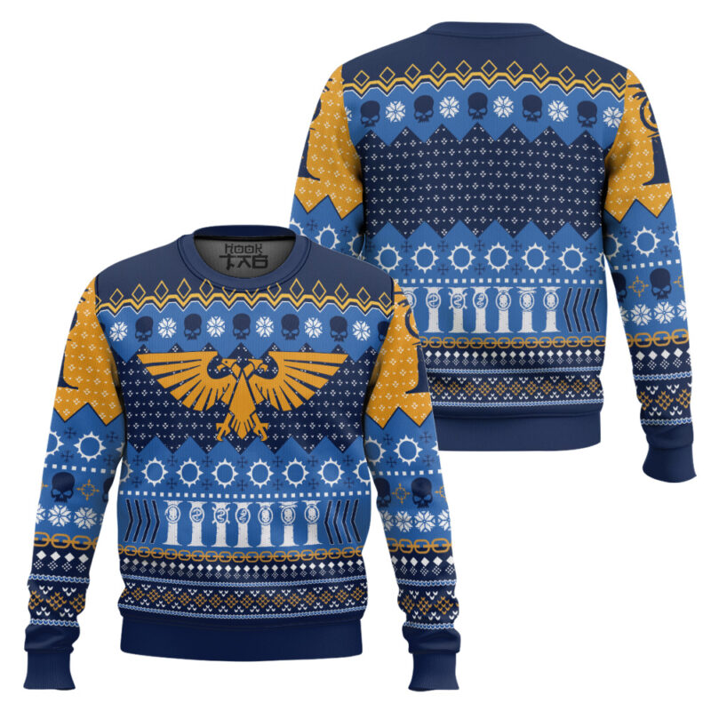 Hooktab Warhammer 40k Imperial Aquila Ugly Christmas Sweater Hooktab Warhammer 40k Imperial Aquila Ugly Christmas Sweater