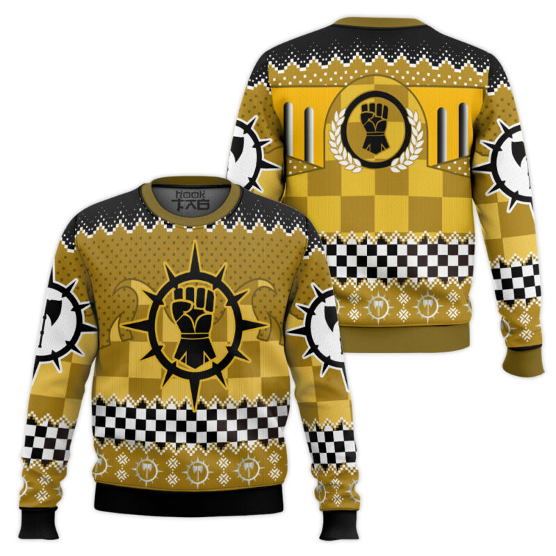 Hooktab Warhammer 40k Imperial Fists Ugly Christmas Sweater Hooktab Warhammer 40k Imperial Fists Ugly Christmas Sweater