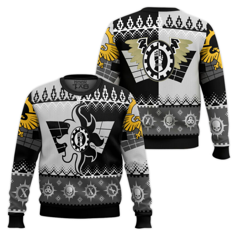 Hooktab Warhammer 40k Iron Hands Ugly Christmas Sweater Hooktab Warhammer 40k Iron Hands Ugly Christmas Sweater
