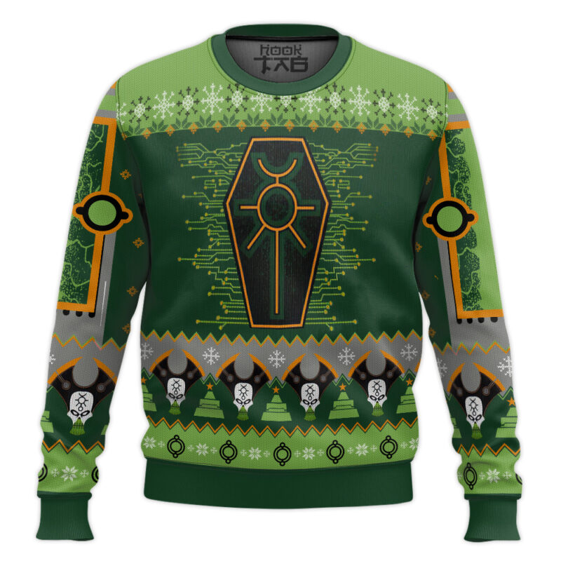 Hooktab Warhammer 40k Nefarious Necron Ugly Christmas Sweater