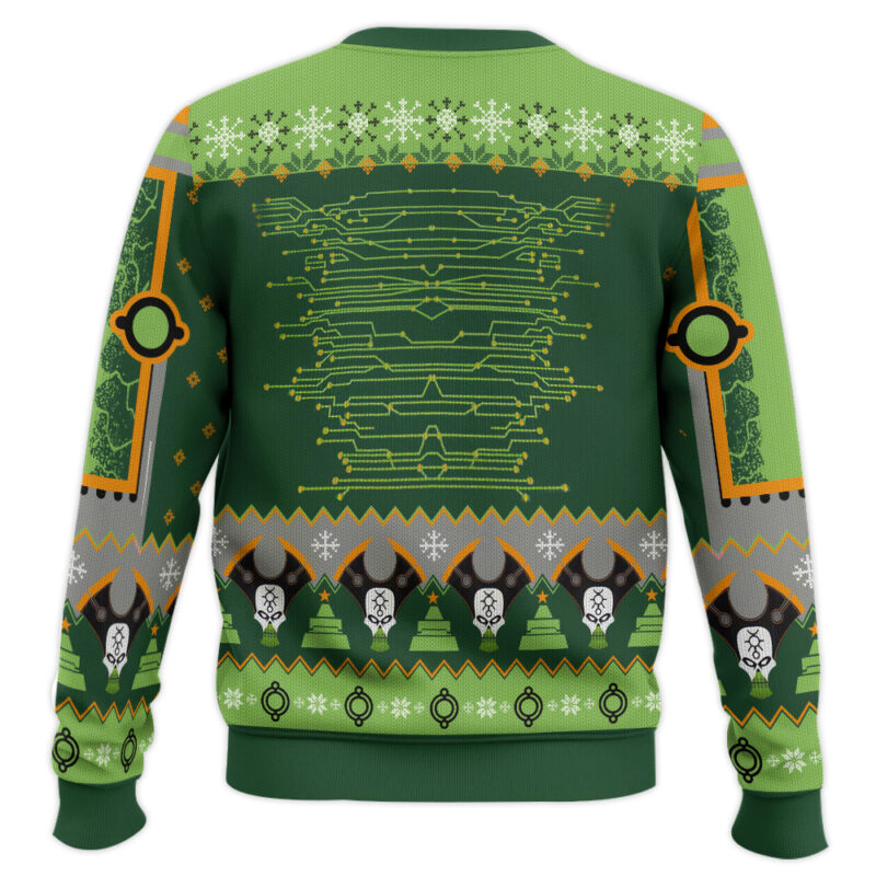Hooktab Warhammer 40k Nefarious Necron Ugly Christmas Sweater Hooktab Warhammer 40k Nefarious Necron Ugly Christmas Sweater