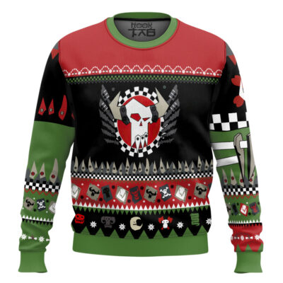 Hooktab Warhammer 40k Orks Iconic Ugly Christmas Sweater