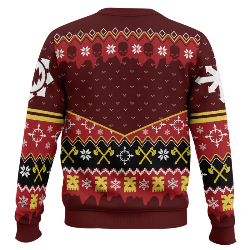 Hooktab Warhammer 40k Slay Bells Ring' Khorne Ugly Christmas Sweater Hooktab Warhammer 40k Slay Bells Ring' Khorne Ugly Christmas Sweater