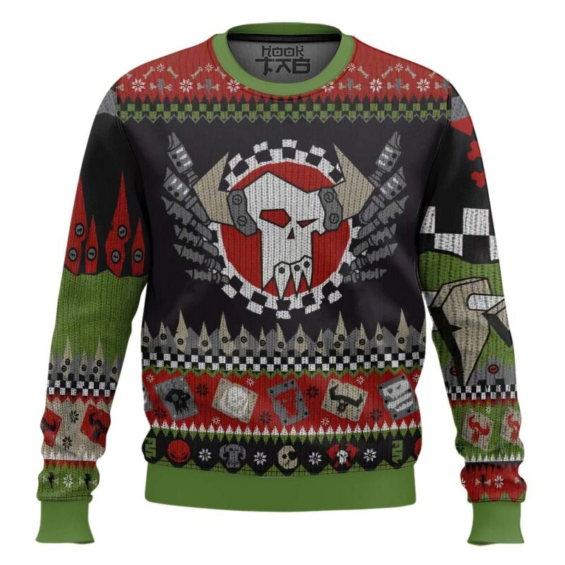 Hooktab Warhammer 40k WAAAGH! Ensemble Ugly Christmas Sweater