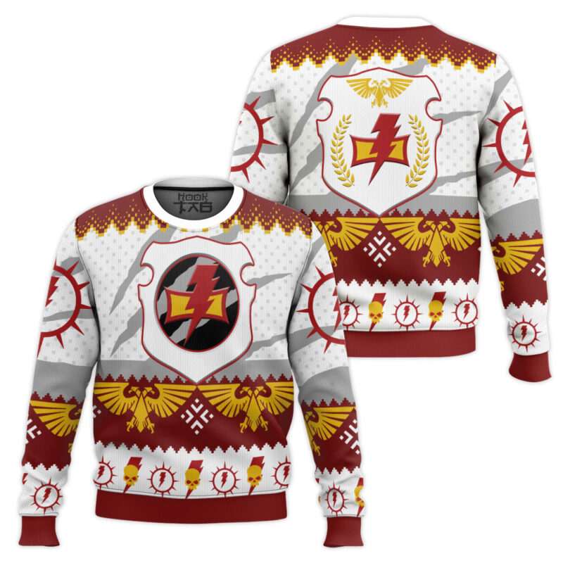 Hooktab Warhammer 40k White Scars Ugly Christmas Sweater Hooktab Warhammer 40k White Scars Ugly Christmas Sweater
