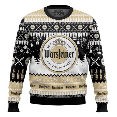 Hooktab Warsteiner German Beer Ugly Christmas Sweater
