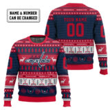 Hooktab Washington Capitals - Custom Name And Number Ugly Sweater