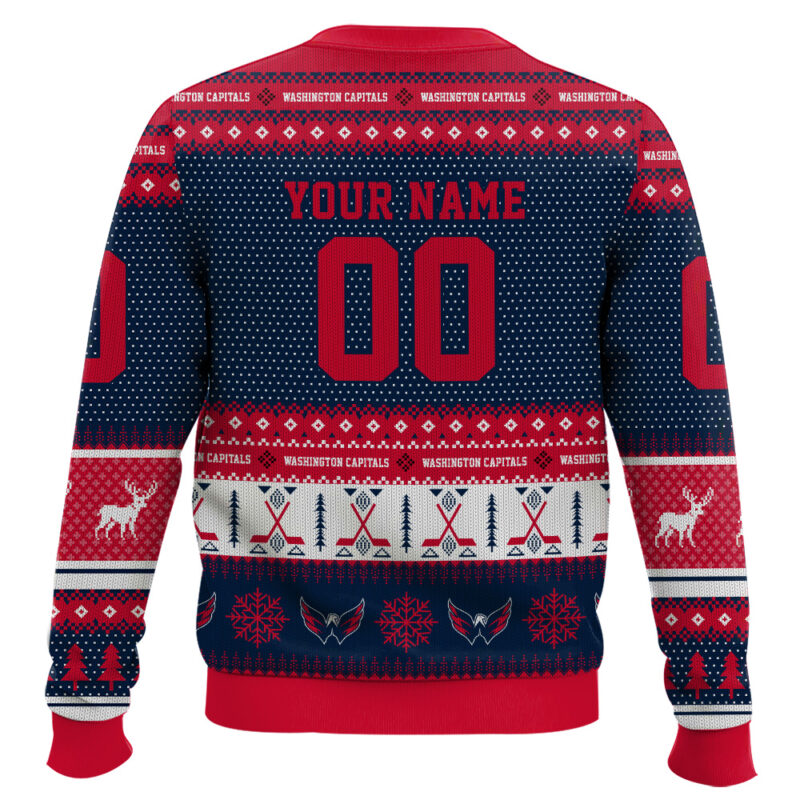 Hooktab Washington Capitals - Custom Name And Number Ugly Sweater Hooktab Washington Capitals - Custom Name And Number Ugly Sweater