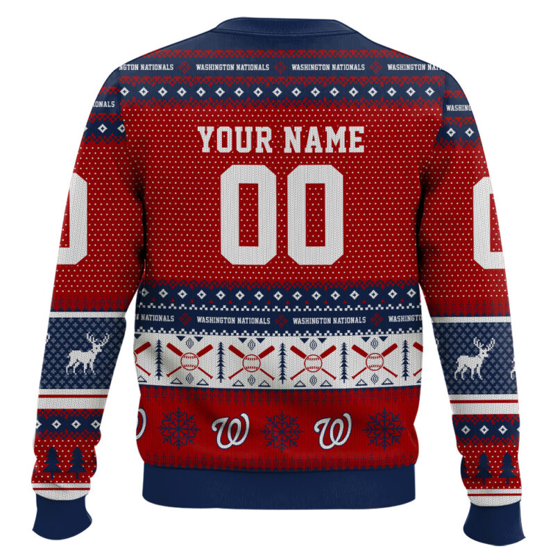 Hooktab Washington Nationals - Custom Name And Number Ugly Sweater Hooktab Washington Nationals - Custom Name And Number Ugly Sweater