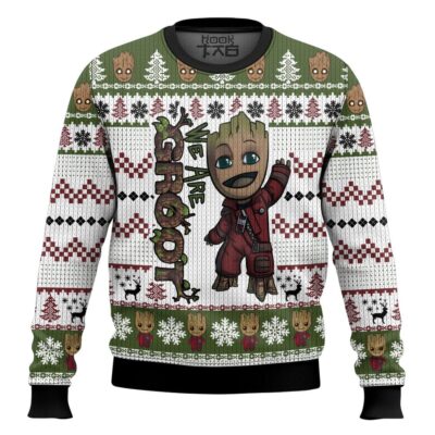 Hooktab We Are Groot Marvel Ugly Christmas Sweater
