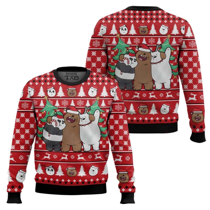 Hooktab We Bare Bears Ugly Christmas Sweater Hooktab We Bare Bears Ugly Christmas Sweater