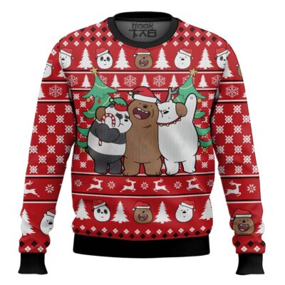 Hooktab We Bare Bears Ugly Christmas Sweater