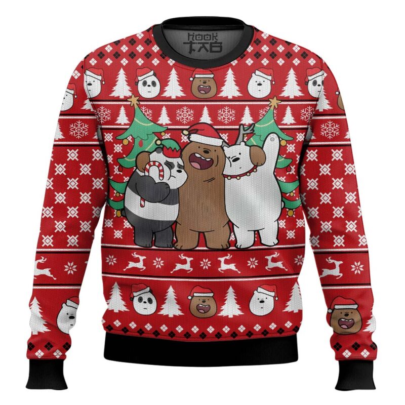 Hooktab We Bare Bears Ugly Christmas Sweater Hooktab We Bare Bears Ugly Christmas Sweater