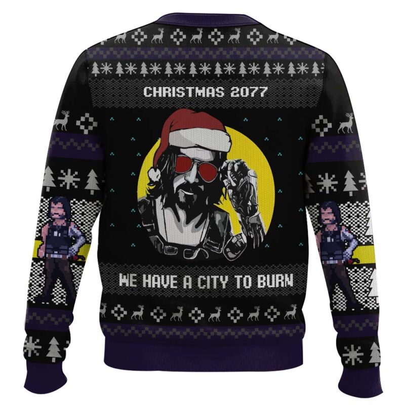 Hooktab We Have A City To Burn Cyberpunk 2077 Ugly Christmas Sweater Hooktab We Have A City To Burn Cyberpunk 2077 Ugly Christmas Sweater