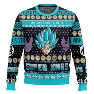 Hooktab We Wish You A Super Xmas Dragon Ball Ugly Christmas Sweater
