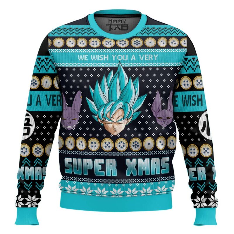 Hooktab We Wish You A Super Xmas Dragon Ball Ugly Christmas Sweater Hooktab We Wish You A Super Xmas Dragon Ball Ugly Christmas Sweater