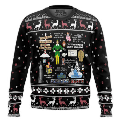 Hooktab Welcome Santa Elf Ugly Christmas Sweater