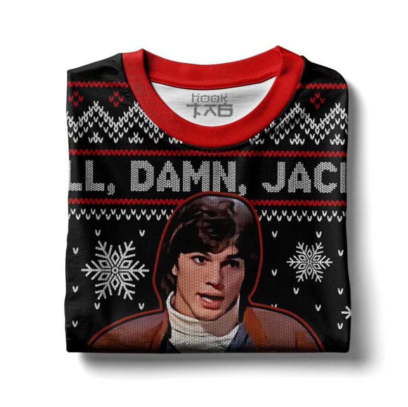 Hooktab Well, Damn Jackie, I Can't Control The Weather Ugly Christmas Sweater Hooktab Well, Damn Jackie, I Can't Control The Weather Ugly Christmas Sweater