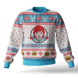 Hooktab Wendy's Old Fashioned Hamburger Ugly Christmas Sweater