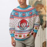 Hooktab Wendy's Old Fashioned Hamburger Ugly Christmas Sweater