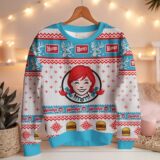 Hooktab Wendy's Old Fashioned Hamburger Ugly Christmas Sweater