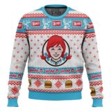 Hooktab Wendy's Old Fashioned Hamburger Ugly Christmas Sweater