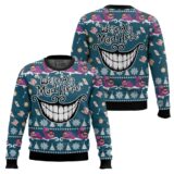 Hooktab We're All Mad Here Alice In Wonderland Ugly Christmas Sweater