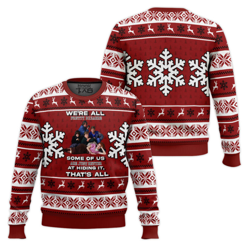 Hooktab We're All Pretty Bizarre The Breakfast Club Ugly Christmas Sweater Hooktab We're All Pretty Bizarre The Breakfast Club Ugly Christmas Sweater