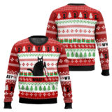 Hooktab What? Funny Black Cat Ugly Christmas Sweater