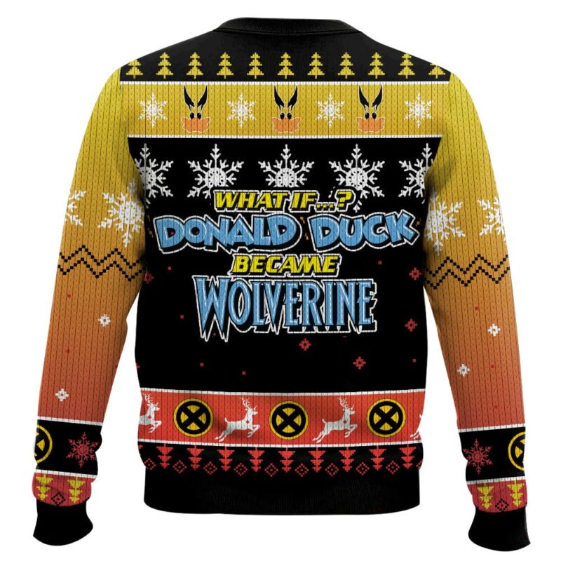 Hooktab What If Donal Duck Became Wolverine Ugly Christmas Sweater Hooktab What If Donal Duck Became Wolverine Ugly Christmas Sweater
